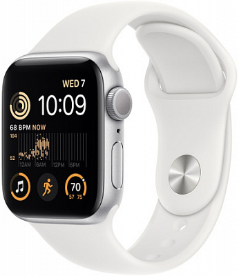 Смарт-часы Apple Watch SE 2024, 40 мм, серебристый/белый
